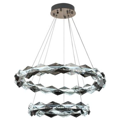 LED Ściemnialny kryształowy żyrandol na lince LED/65W/230V 3000-6500K chrom błyszczący + zdalne sterowanie