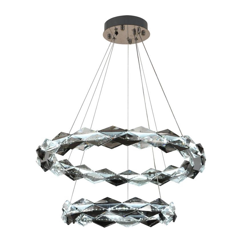 LED Ściemnialny kryształowy żyrandol na lince LED/65W/230V 3000-6500K chrom błyszczący + zdalne sterowanie