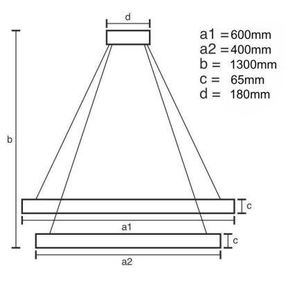 LED Ściemnialny kryształowy żyrandol na lince LED/65W/230V 3000-6500K chrom błyszczący + zdalne sterowanie