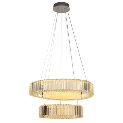 LED Ściemnialny kryształowy żyrandol na lince LED/65W/230V 3000-6500K chrom błyszczący + zdalne sterowanie