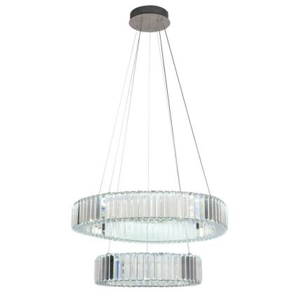 LED Ściemnialny kryształowy żyrandol na lince LED/65W/230V 3000-6500K chrom błyszczący + zdalne sterowanie