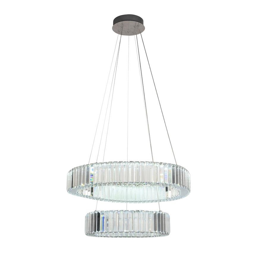LED Ściemnialny kryształowy żyrandol na lince LED/65W/230V 3000-6500K chrom błyszczący + zdalne sterowanie