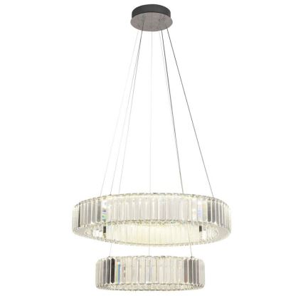 LED Ściemnialny kryształowy żyrandol na lince LED/65W/230V 3000-6500K chrom błyszczący + zdalne sterowanie