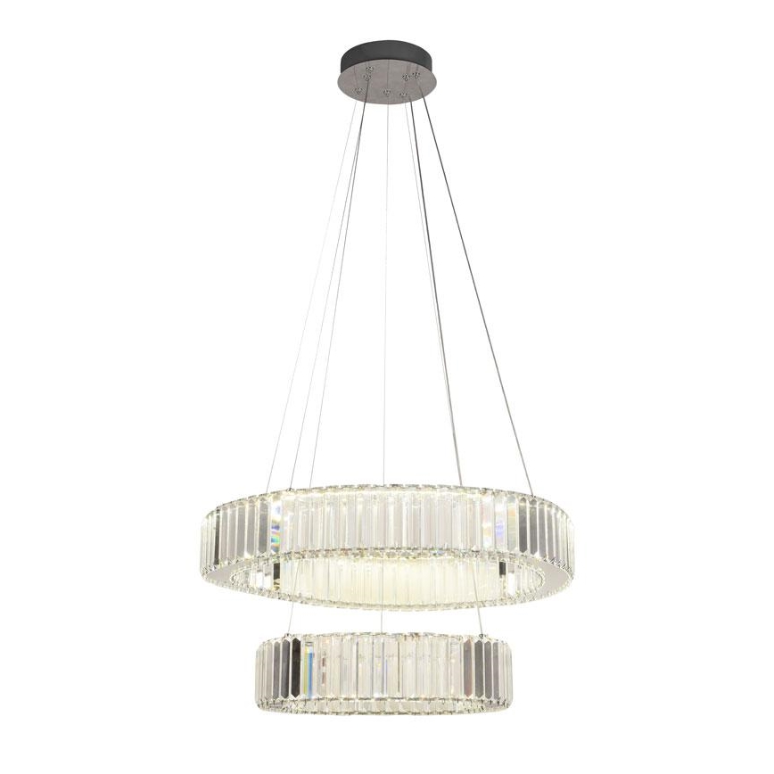 LED Ściemnialny kryształowy żyrandol na lince LED/65W/230V 3000-6500K chrom błyszczący + zdalne sterowanie