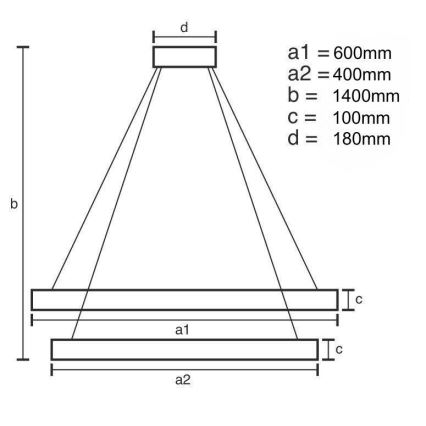 LED Ściemnialny kryształowy żyrandol na lince LED/65W/230V 3000-6500K chrom błyszczący + zdalne sterowanie