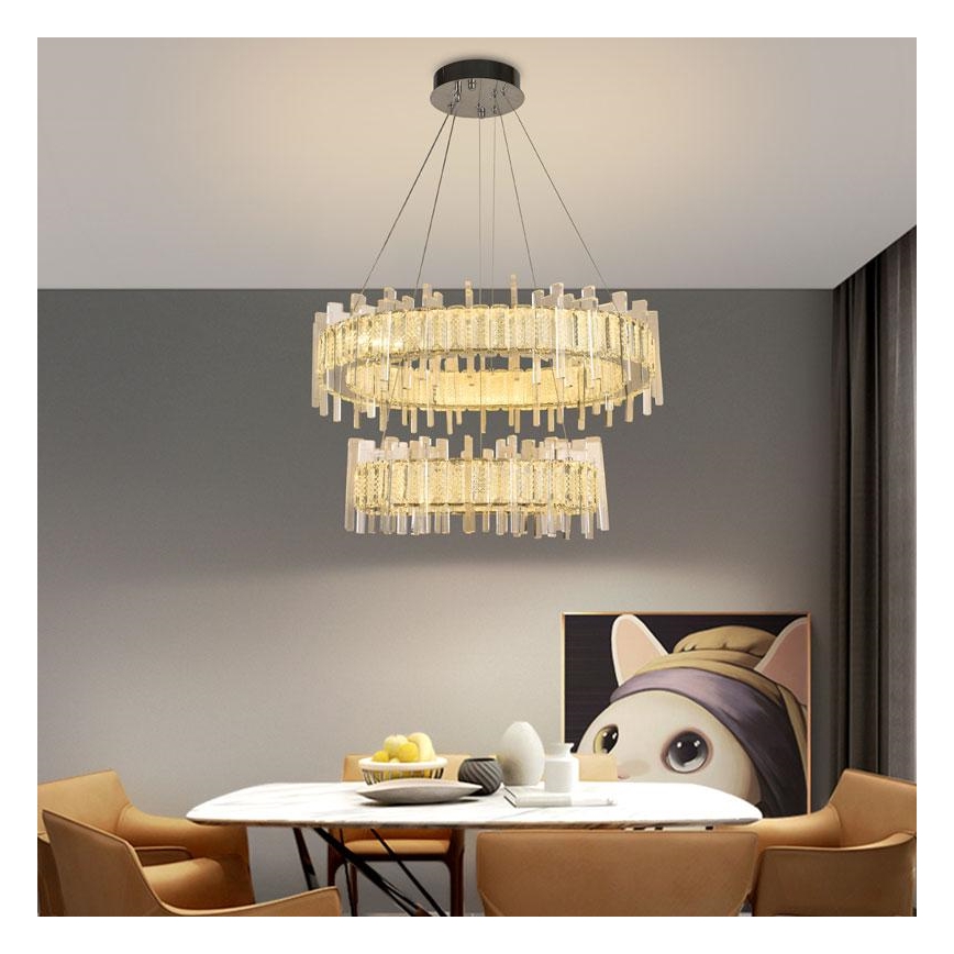 LED Ściemnialna kryształ żyrandol na lince LED/65W/230V 3000-6500K + pilot zdalnego sterowania