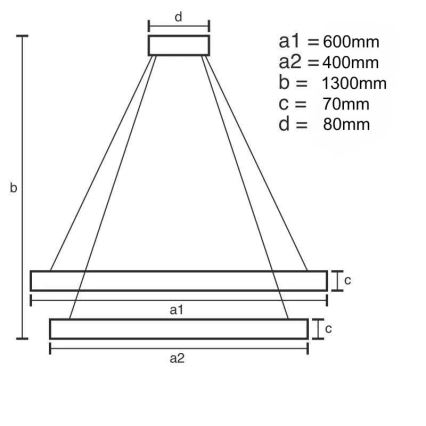 LED Ściemnialna kryształ żyrandol na lince LED/65W/230V 3000-6500K + pilot zdalnego sterowania