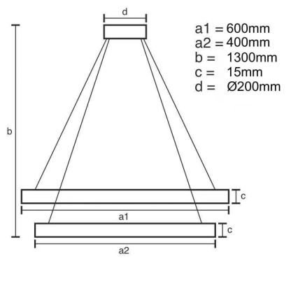 LED Żyrandol ściemnialny na lince LED/65W/230V 3000-6500K + pilot zdalnego sterowania