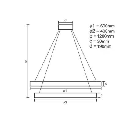 LED Żyrandol ściemnialny na lince LED/65W/230V 3000-6500K + zdalne sterowanie