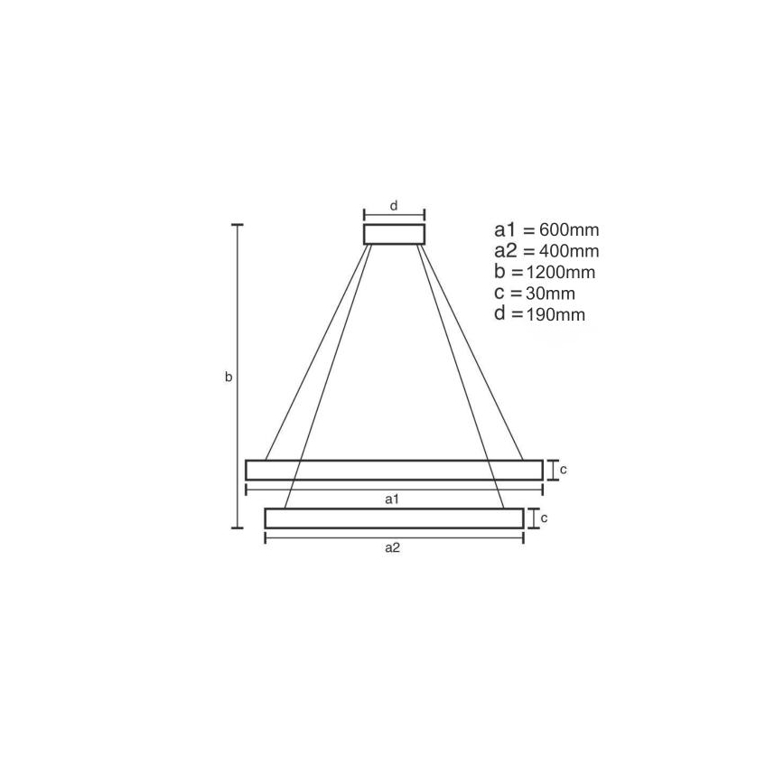 LED Żyrandol ściemnialny na lince LED/65W/230V 3000-6500K + zdalne sterowanie