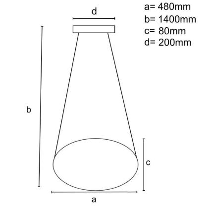 LED Żyrandol ściemnialny na lince LED/65W/230V 3000-6500K złoty + pilot zdalnego sterowania