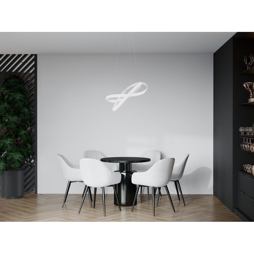 LED Żyrandol ściemnialny na lince LED/70W/230V 3000-6500K śr. 55 cm biały + zdalne sterowanie