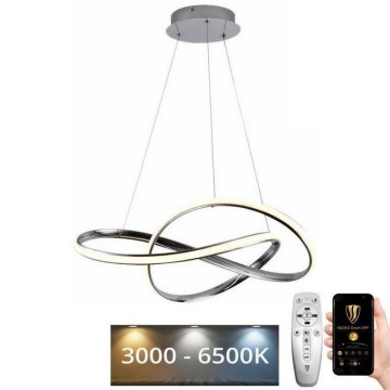 LED Żyrandol ściemnialny na lince LED/70W/230V 3000-6500K chrom błyszczący + zdalne sterowanie