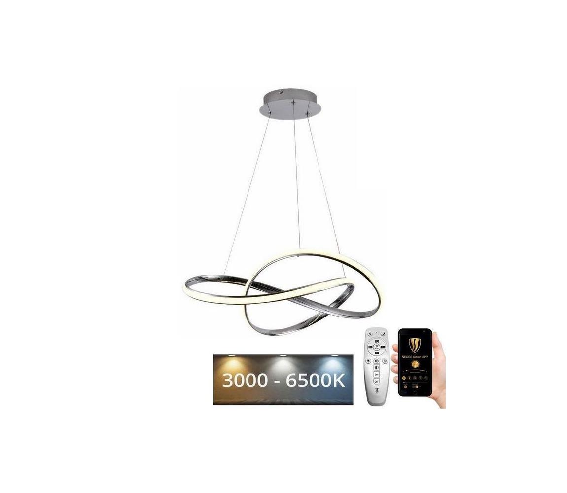 LED Żyrandol ściemnialny na lince LED/70W/230V 3000-6500K chrom + zdalne sterowanie