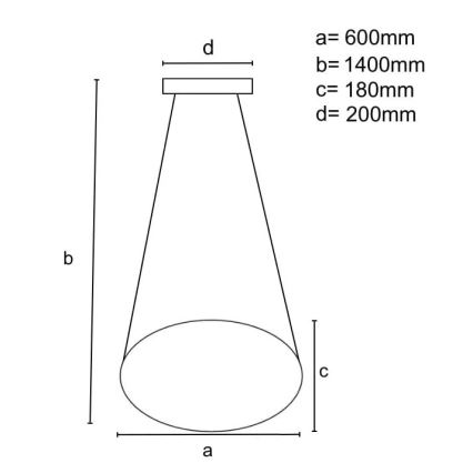 LED Żyrandol ściemnialny na lince LED/70W/230V 3000-6500K śr. 60 cm czarny + zdalne sterowanie