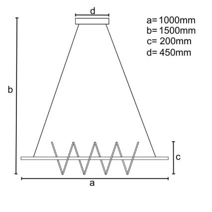 LED Żyrandol ściemnialny na lince LED/70W/230V 3000-6500K + pilot zdalnego sterowania