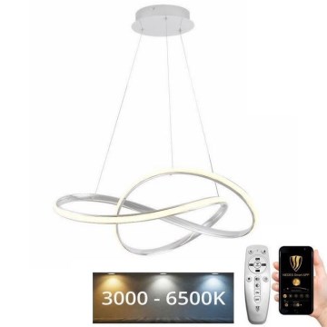 LED Żyrandol ściemnialny na lince LED/70W/230V 3000-6500K śr. 60 cm biały + zdalne sterowanie