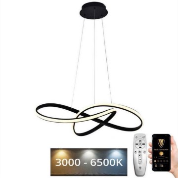 LED Żyrandol ściemnialny na lince LED/70W/230V 3000-6500K śr. 60 cm czarny + zdalne sterowanie