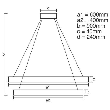 LED Żyrandol ściemnialny na lince LED/70W/230V 3000-6500K śr. 60 cm + zdalne sterowanie