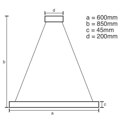 LED Żyrandol ściemnialny na lince LED/70W/230V 3000-6500K śr. 60 cm + zdalne sterowanie