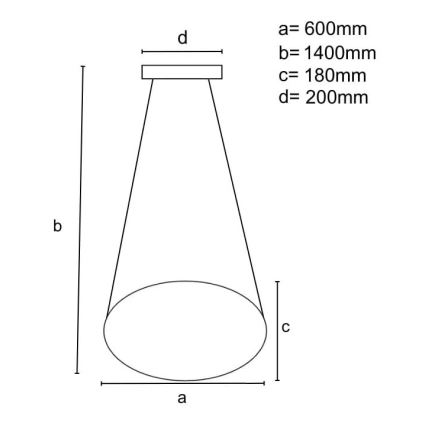 LED Żyrandol ściemnialny na lince LED/70W/230V 3000-6500K śr. 60 cm + zdalne sterowanie