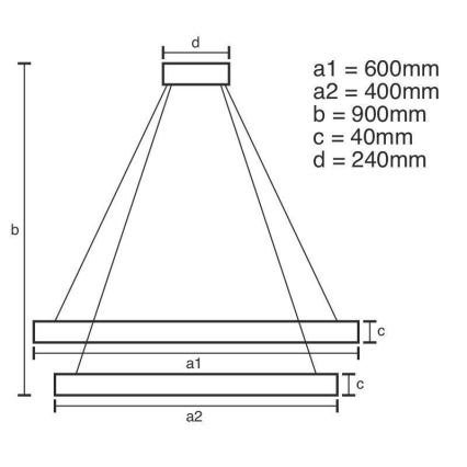 LED Żyrandol ściemnialny na lince LED/70W/230V 3000-6500K śr. 60 cm + zdalne sterowanie