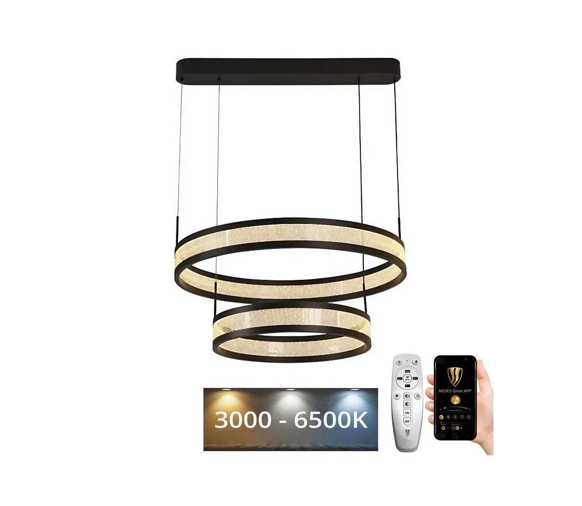 LED Żyrandol ściemnialny na lince LED/70W/230V czarny + zdalne sterowanie