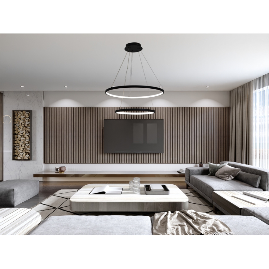 LED Żyrandol ściemnialny na lince LED/75W/230V 3000-6500K śr. 60 cm + zdalne sterowanie
