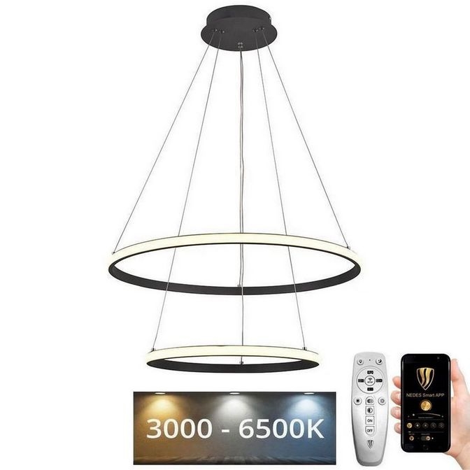 LED Żyrandol ściemnialny na lince LED/75W/230V 3000-6500K śr. 60 cm + zdalne sterowanie