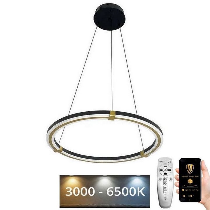 LED Żyrandol ściemnialny na lince LED/75W/230V 3000-6500K śr. 60 cm + zdalne sterowanie