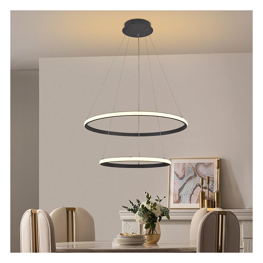 LED Żyrandol ściemnialny na lince LED/75W/230V 3000-6500K śr. 60 cm + zdalne sterowanie