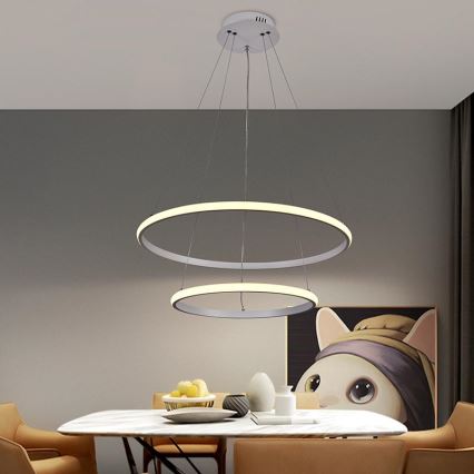 LED Żyrandol ściemnialny na lince LED/75W/230V 3000-6500K śr. 60 cm + zdalne sterowanie