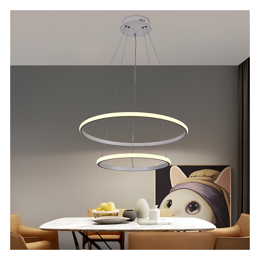 LED Żyrandol ściemnialny na lince LED/75W/230V 3000-6500K śr. 60 cm + zdalne sterowanie