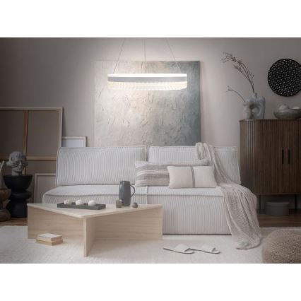LED Ściemnialny kryształowy żyrandol na lince LED/80W/230V 3000-6500K biały + zdalne sterowanie