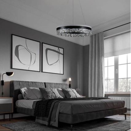 LED Żyrandol ściemnialny na lince LED/80W/230V 3000-6500K czarny + pilot zdalnego sterowania