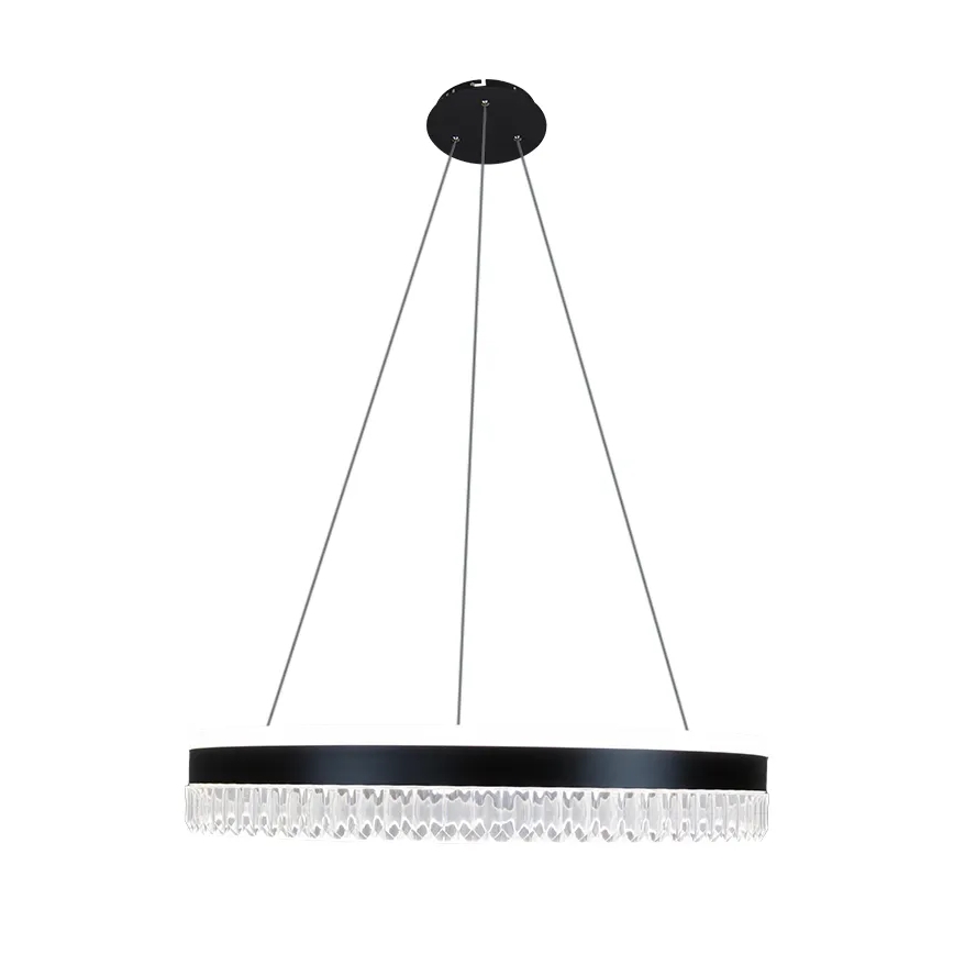 LED Ściemnialny żyrandol kryształowy na lince LED/80W/230V 3000-6500K czarny + pilot zdalnego sterowania