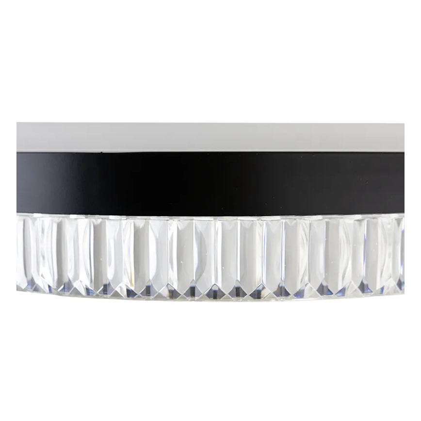 LED Ściemnialny żyrandol kryształowy na lince LED/80W/230V 3000-6500K czarny + pilot zdalnego sterowania
