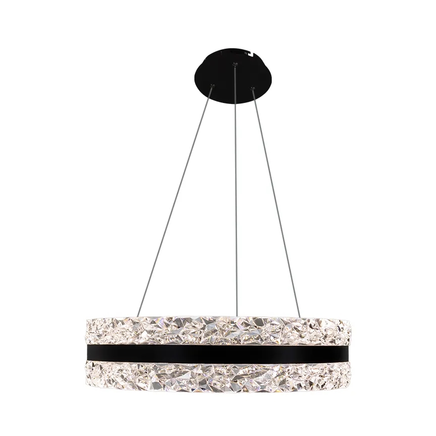 LED Ściemnialny żyrandol kryształowy na lince LED/80W/230V 3000-6500K czarny + pilot zdalnego sterowania