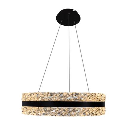 LED Ściemnialny żyrandol kryształowy na lince LED/80W/230V 3000-6500K czarny + pilot zdalnego sterowania
