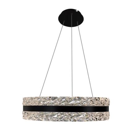 LED Ściemnialny żyrandol kryształowy na lince LED/80W/230V 3000-6500K czarny + pilot zdalnego sterowania