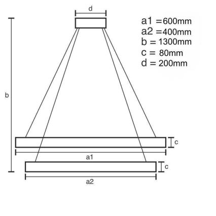 LED Żyrandol ściemnialny na lince LED/80W/230V 3000-6500K + pilot zdalnego sterowania