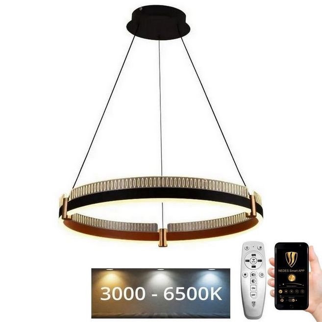 LED Żyrandol ściemnialny na lince LED/80W/230V 3000-6500K śr. 60 cm + zdalne sterowanie