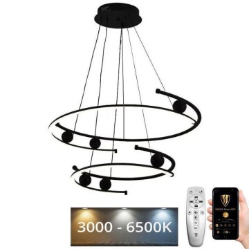 LED Żyrandol ściemnialny na lince LED/80W/230V 3000-6500K śr. 60 cm + zdalne sterowanie