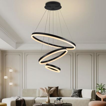 LED Żyrandol ściemnialny na lince LED/85W/230V 3000-6500K śr. 60 cm + zdalne sterowanie