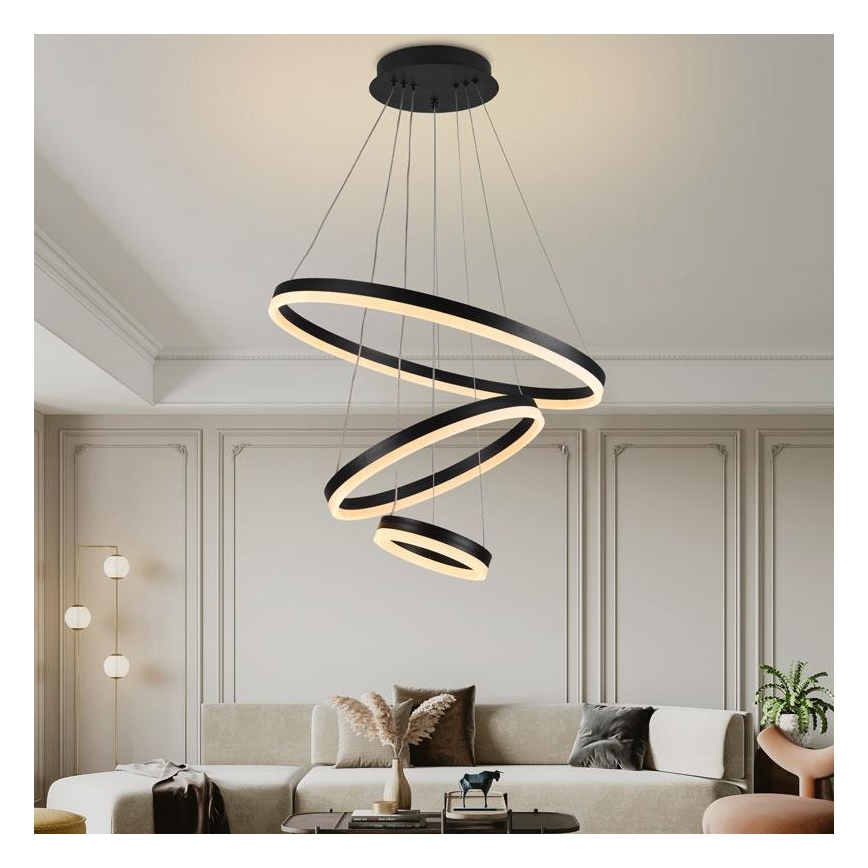 LED Żyrandol ściemnialny na lince LED/85W/230V 3000-6500K śr. 60 cm + zdalne sterowanie