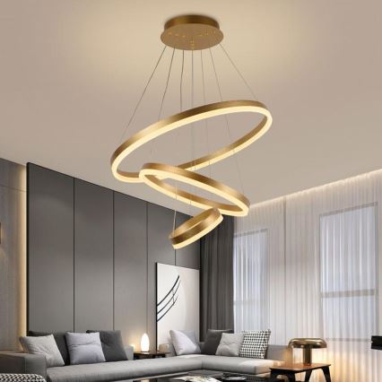 LED Żyrandol ściemnialny na lince LED/85W/230V 3000-6500K śr. 60 cm + zdalne sterowanie