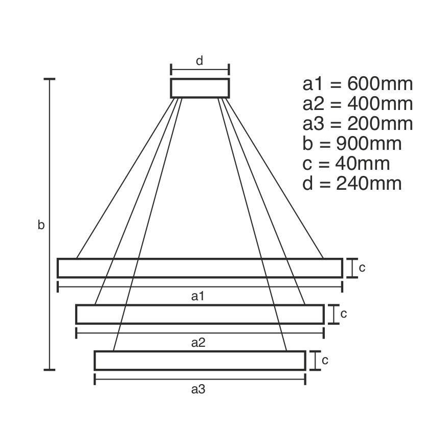 LED Żyrandol ściemnialny na lince LED/85W/230V 3000-6500K śr. 60 cm + zdalne sterowanie