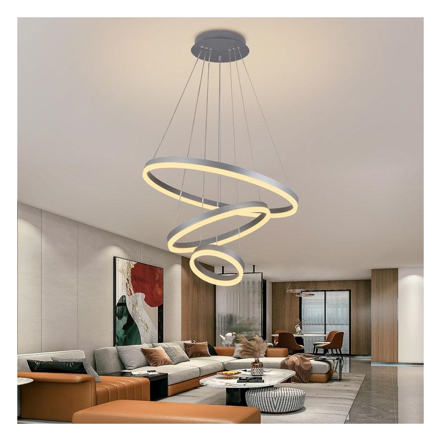 LED Żyrandol ściemnialny na lince LED/85W/230V 3000-6500K śr. 60 cm śr. 60 cm + zdalne sterowanie
