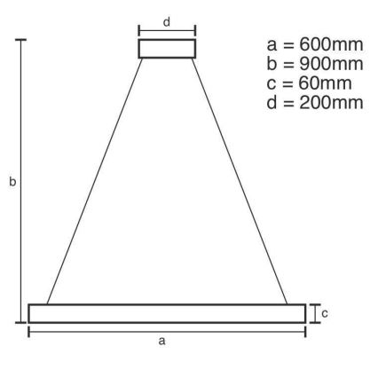 LED Żyrandol ściemnialny na lince LED/85W/230V 3000-6500K śr. 60 cm + zdalne sterowanie