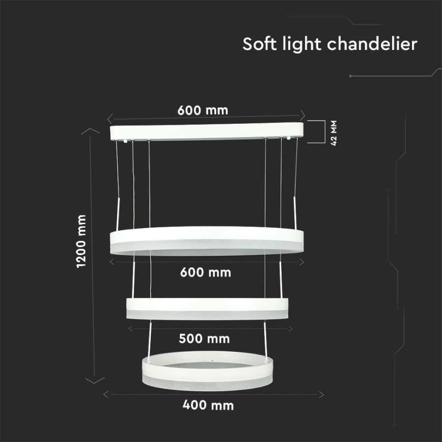 LED Żyrandol ściemnialny na lince LED/86W/230V 3000K biały